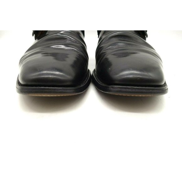 Alan McAffee Black Leather Slip On Buckle Dress Loafers Shoes Men's 12.5 D - Picture 5 of 11